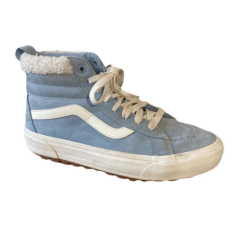 Vans Sk8-Hi MTE Boot‎ Women's Sz 9.5 Men’s 8 Sherpa Blue Suede Sneaker Hiking
